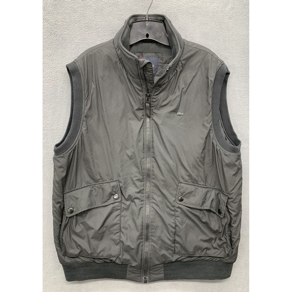 LACOSTE Vest Men's 56/7 Puffer Quilted Golf Jacket Zip Up Pockets100% Polyester